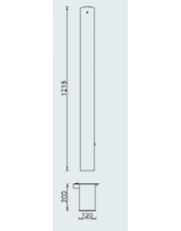 Dissuasore amovibile realizzato in tubolare di acciaio inox - inclusa boccola con chiave - cm Ø10,2x121,8h