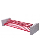 Portabici 5 posti composto da rastrelliera realizzata in acciaio zincato e verniciato e fianchi in cemento - cm 228x75,2x42h