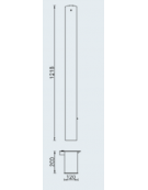 Dissuasore amovibile realizzato in tubolare di acciaio inox - inclusa boccola con chiave - cm Ø7,6x121,8h