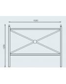 Barriera realizzata in acciaio zincato e verniciato con supporto di testa - da inghisare - cm 102x125,5h