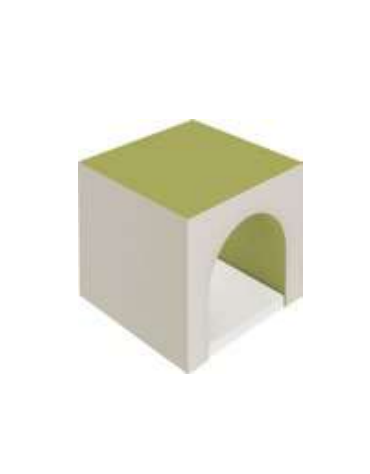 GALLERIA MORBIDA CON MATERASSO PER BAMBINI IGNIFUGA IN CLASSE 1IM - cm 60x60x52h - CONFORME AI CAM