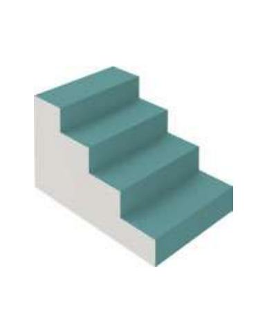 SCALA ALTA MORBIDA IN RIVESTIMENTO IGNIFUGO CLASSE 1IM - cm 90x60x13/26/39/52h - CONFORME AI CAM