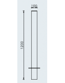 Dissuasore quadro in acciaio zincato e verniciato, da inghisare - cm 10x120h