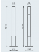 Dissuasore realizzato in acciaio zincato e verniciato, da inghisare -  cm 8x8x101h
