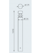 Dissuasore realizzato in tubolare di acciaio zincato e verniciato cm Ø11,4x101h