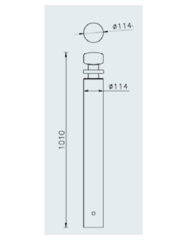 Dissuasore realizzato in tubolare di acciaio zincato e verniciato cm Ø11,4x101h