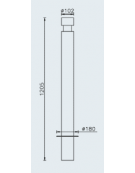 Dissuasore in acciaio zincato e verniciato, tondo con inserto in tubolare - Da inghisare - cm Ø10,2x120,5h