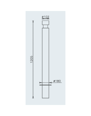 Dissuasore in acciaio zincato e verniciato, tondo con inserto in tubolare - Da inghisare - cm Ø10,2x120,5h
