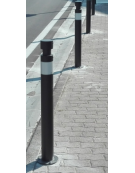 Dissuasore in acciaio zincato e verniciato, tondo con inserto in tubolare - Da tassellare - cm Ø10,2x100,5h