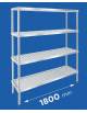 Scaffale per alimenti con montanti in acciaio inox e 4 ripiani forati in polietilene - cm 180x30x200h - Portata Kg 150 per piano
