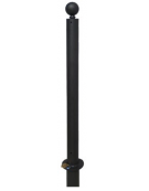 Dissuasore in tubolare di acciaio zincato e verniciato, con piastra, senza anelli - Da inghisare - cm Ø8x131,7h.