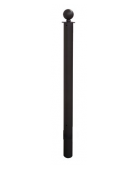 Dissuasore in tubolare di acciaio zincato e verniciato, senza piastra e con anelli. Da inghisare - cm Ø9x131,7h.