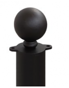 Dissuasore in tubolare di acciaio zincato e verniciato, senza piastra e con anelli. Da inghisare - cm Ø9x131,7h.