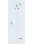 Dissuasore in tubolare di acciaio zincato e verniciato, con anelli - Da inghisare - cm Ø6x128h