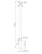 Dissuasore in tubolare di acciaio zincato e verniciato, con anelli e fascia inferiore - Da inghisare cm Ø6x128h