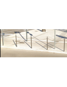 Dissuasore in tubolare di acciaio zincato e verniciato, con anelli e fascia inferiore - Da inghisare cm Ø6x128h