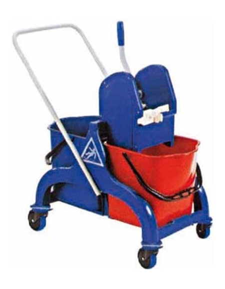 Carrello strizzatore per pulizia a due secchi - cm 69X42X85h - Carrelli per  pulizie professionali - Carrelli portabiancheria , l