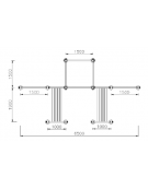 Stazione fitness in acciaio zincato e verniciato, con attrezzi per rafforzare i muscoli delle braccia - cm 650x340x249h