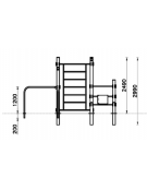 Stazione fitness realizzata in acciaio zincato e verniciato con attrezzo per il rafforzamento muscolare - cm 418,5x376x299h
