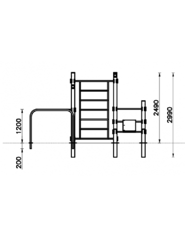 Stazione fitness realizzata in acciaio zincato e verniciato con attrezzo per il rafforzamento muscolare - cm 418,5x376x299h