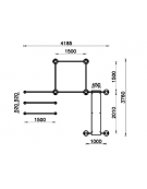 Stazione fitness realizzata in acciaio zincato e verniciato con attrezzo per il rafforzamento muscolare - cm 418,5x376x299h