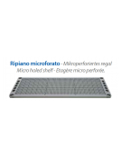Scaffale per stagionatura formaggi con montanti in acciaio inox e ripiani microforati in polietilene - cm 180x40x200h