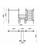 Stazione fitness realizzata in acciaio zincato e verniciato. Attrezzo per il rafforzamento muscolare - cm 529,5x225,5x299h