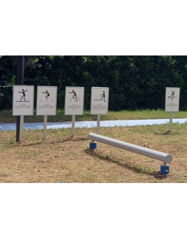 Attrezzo per migliorare l’equilibrio e la coordinazione, realizzato in acciaio zincato e verniciato - cm 300x30h