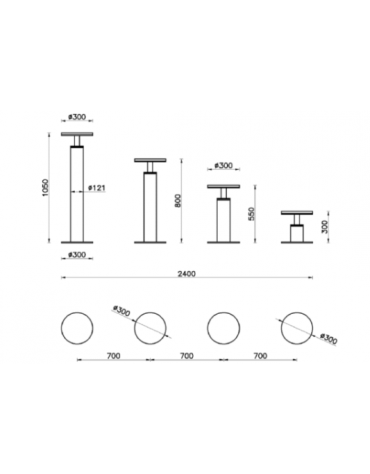 Percorso a ostacoli, per rafforzare i muscoli delle gambe, realizzato in acciaio zincato e verniciato  - cm Ø30x105h