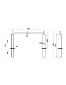 Barre per stretching in acciaio zincato e verniciato. Attrezzo per distensione e rilassamento muscolare - cm 180x147,6h