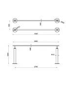 Parellele fitness in acciaio zincato e verniciato. Attrezzo per rafforzare i muscoli di braccia e spalle - cm 306x60x120h