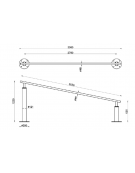Trave obliqua fitness in acciaio zincato e verniciato. Attrezzo per molteplici esercizi di coordinamento - cm 306x122h