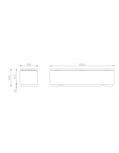 Panchina piana realizzata in graniglia di marmo con seduta in legno di pino - cm 200x50x49h