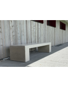 Panchina monoblocco in graniglia di marmo con acciaio zigrinato, con schienale - trattamento antigraffiti - cm 220x60x48h