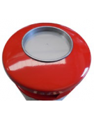 Cestino portarifiuti di forma cilindrica in graniglia di marmo con coperchio in acciaio, capacità 136 Lt, con posacenere