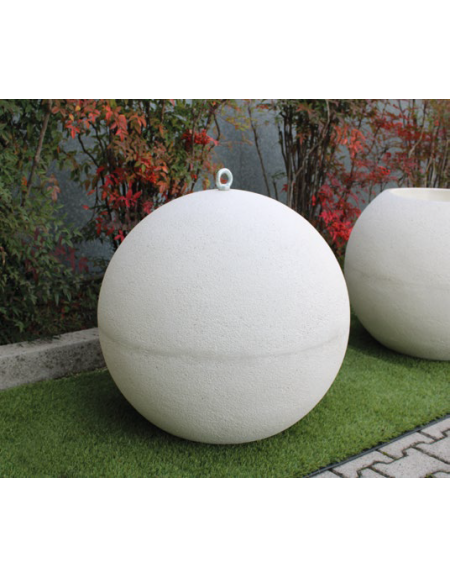 Dissuasore di forma sferica realizzato in graniglia di marmo - finitura bocciardata - cm Ø55