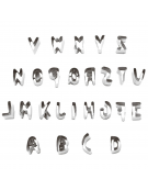 Set tagliapasta forma lettere alfabeto in acciaio inox, 26 pezzi - altezza cm 2