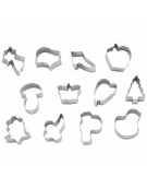 Set tagliapasta sagome varie in acciaio inox, 12 pezzi - altezza cm 2