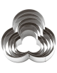 Set tagliapasta a forma trifoglio in acciaio inox, 6 pezzi - altezza cm 3