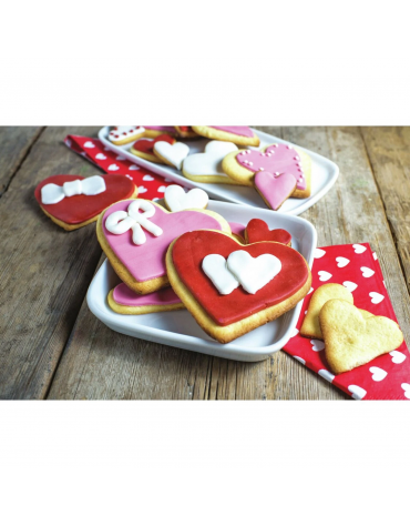 Set tagliapasta a forma cuore in acciaio inox, 6 pezzi - altezza cm 3