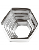 Set tagliapasta a forma esagono in acciaio inox, 6 pezzi - altezza cm 3