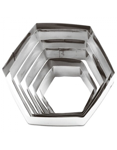 Set tagliapasta a forma esagono in acciaio inox, 6 pezzi - altezza cm 3
