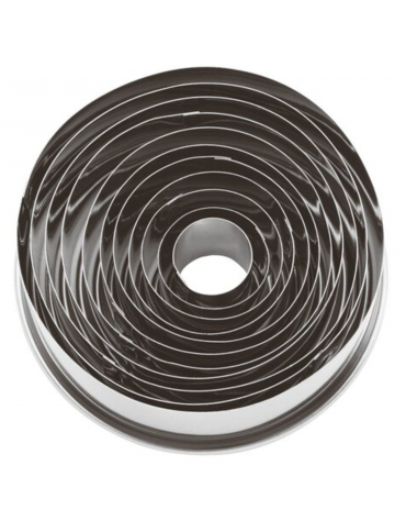Set tagliapasta ad anello in acciaio inox, 11 pezzi - diametro da cm 2 a cm 9 - altezza cm 3