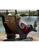 Panchina Chaise longue con struttura in acciaio e doghe in legno di pino - cm 160x120x95,5h