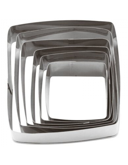 Set tagliapasta quadrato in acciaio inox, 6 pezzi - altezza cm 3