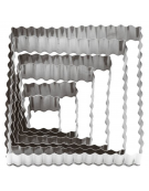 Set tagliapasta quadrato festonato in acciaio inox, 6 pezzi - altezza cm 3,5