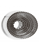 Set tagliapasta ovale festonato in acciaio inox, 6 pezzi - altezza cm 3,5