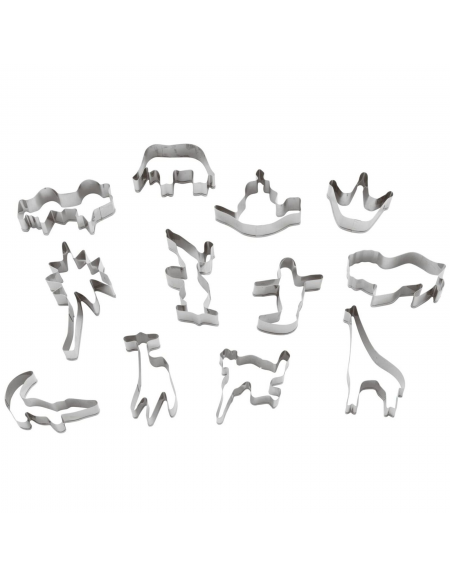 Set 10 tagliapasta a forma animali in acciaio inox - altezza cm 2