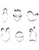 Set tagliapasta forme a tema pasqua in acciaio inox, 6 pezzi - altezza cm 2