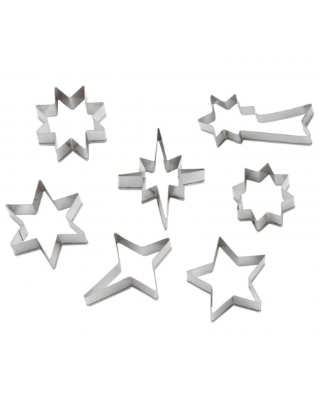 Set 7 tagliapasta forme stelle in acciaio inox - altezza cm 2